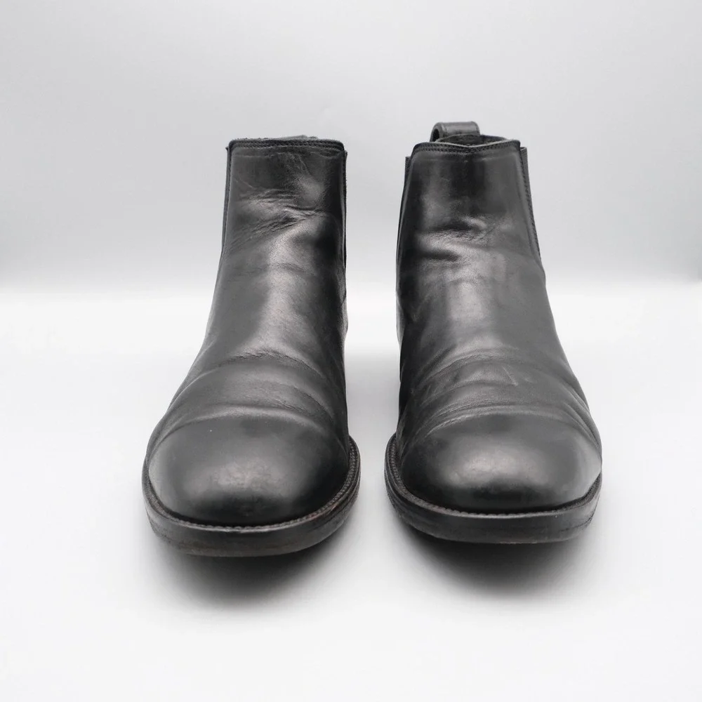 Zadig & Voltaire Chelsea Boots Mens Black Leather Minimalist 42 Rocker Style